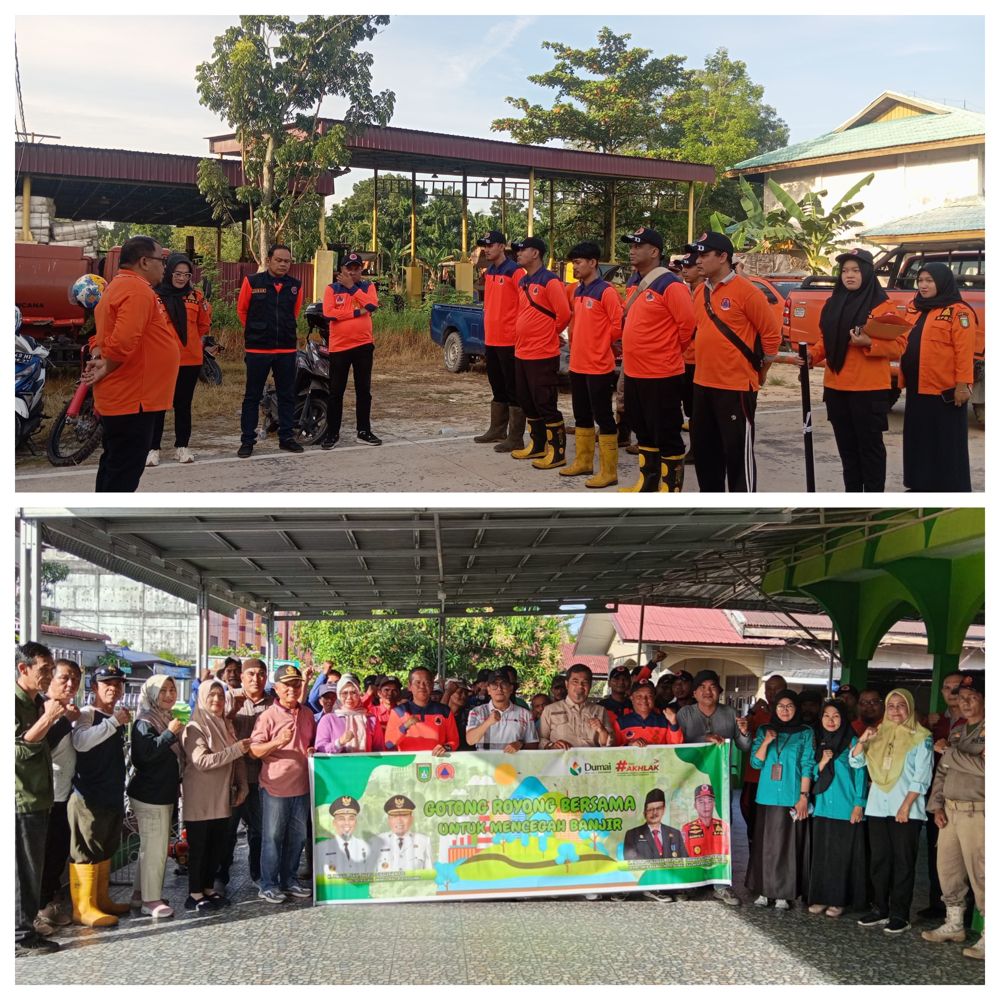 BPBD KOTA DUMAI GOTONG ROYONG BERSAMA MASYARAKAT