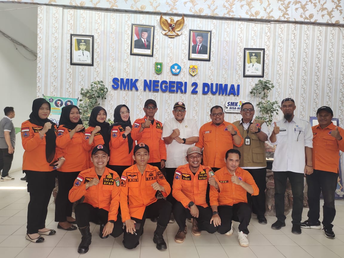 Sosialisasi dan Simulasi Evakuasi Mandiri Bencana Karhutla di Satuan Pendidikan SMKN 2 Dumai
